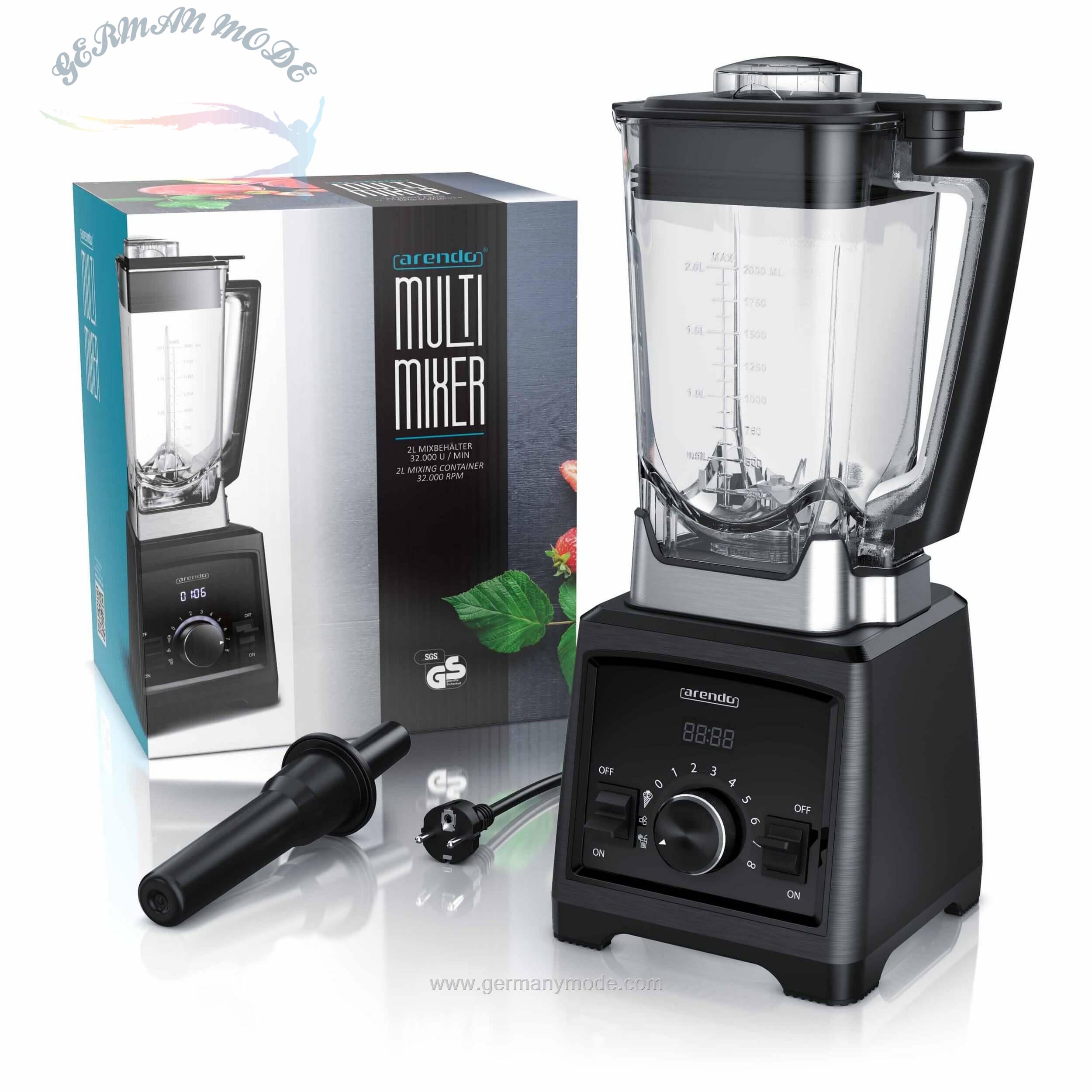 مخلوط کن آرندو آلمان Arendo Standmixer- 2000 W-Standmixer inkl-Mixbehälter Mixer