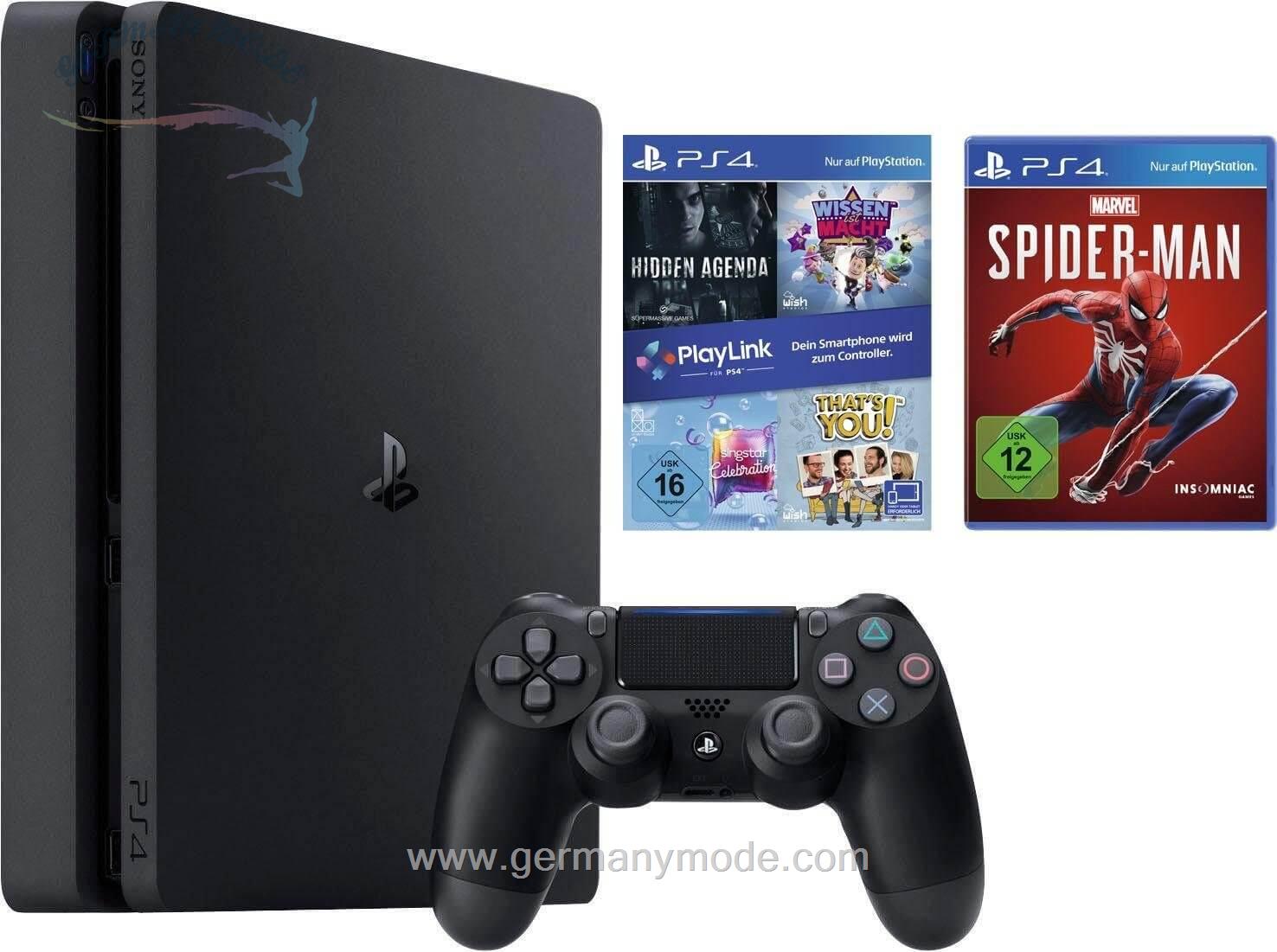 پلی استیشن کنسول بازی 1 ترابایت سونی PlayStation PS4 Slim1TB Bundle inkl Spiderman  4er Playlink