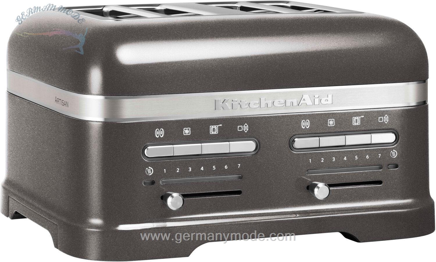 توستر اتومات دوقلو کیچن اید آمریکا KitchenAid 5KMT4205EMS Artisan 4-Schlitz Toaster medallion silber