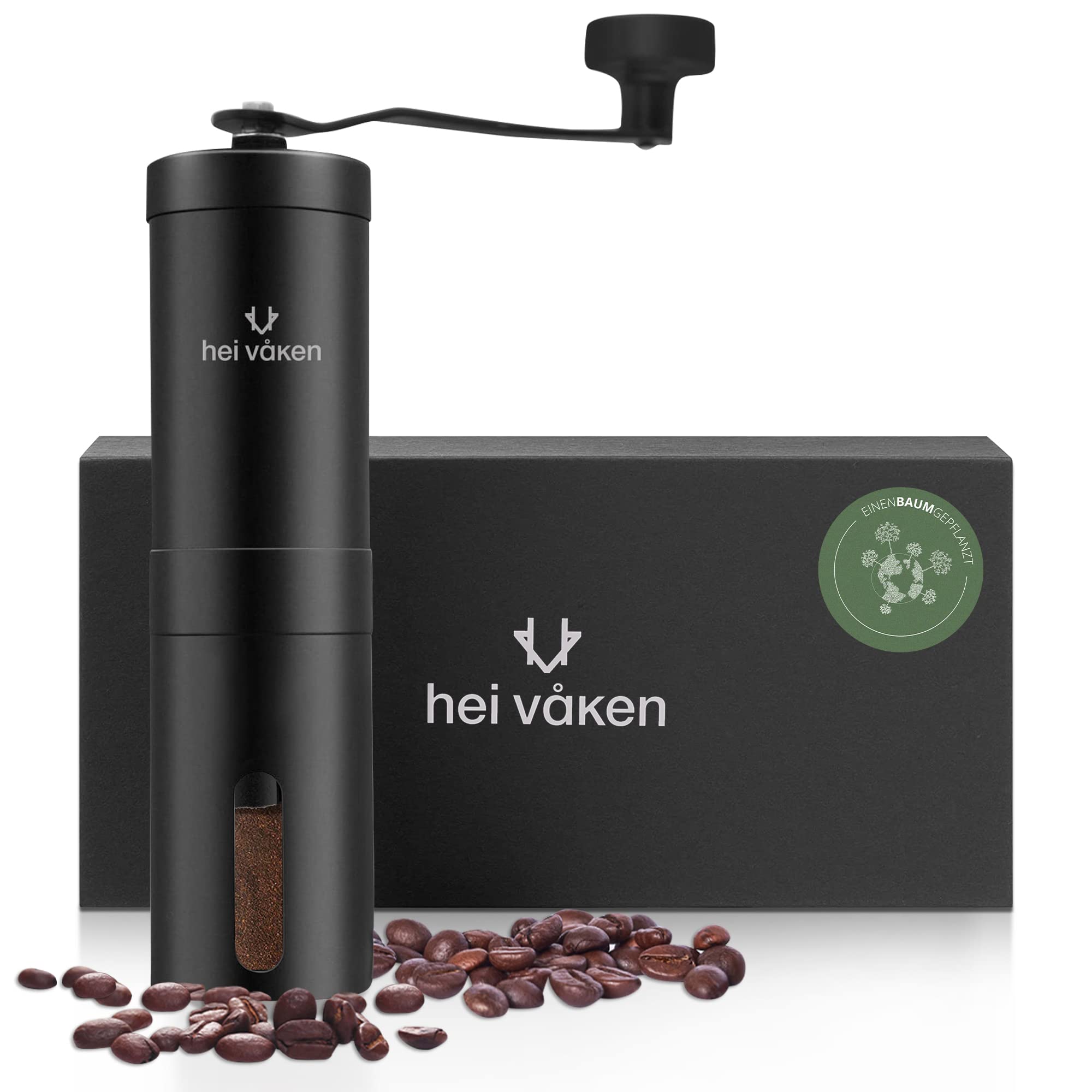 خرید از آمازون - آسیاب دستی قهوه hei våken با آسیاب مخروطی - سطح آسیاب قابل تنظیم - آسیاب دستی ساخته شده از فولاد ضد زنگ برای خانه و در حال حرکت