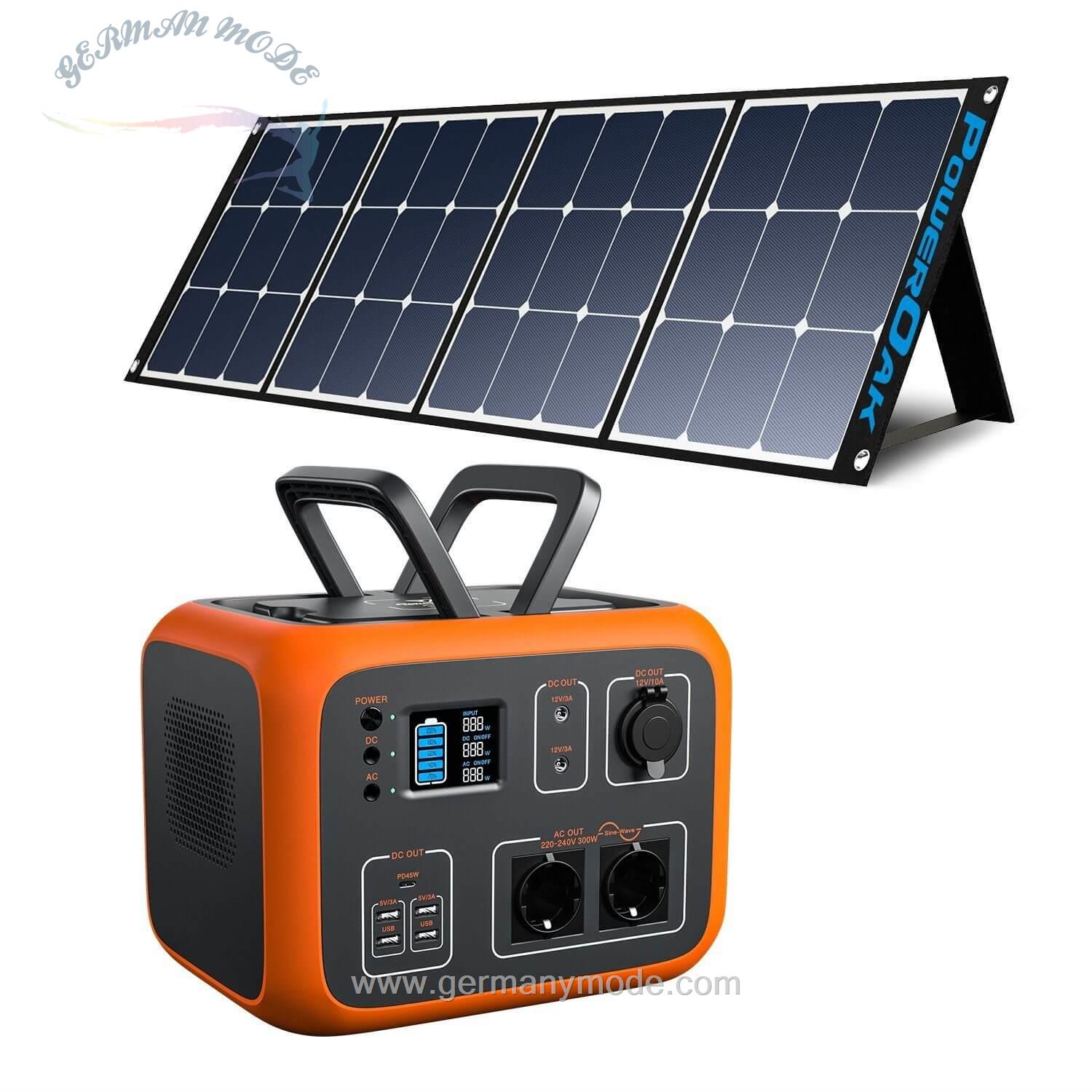 ژنراتور برق خورشیدی قابل حمل بلوتی BLUETTI Stromerzeuger-BLUETTI AC50S Orange Solar Stromerzeuger mit SP120 120W