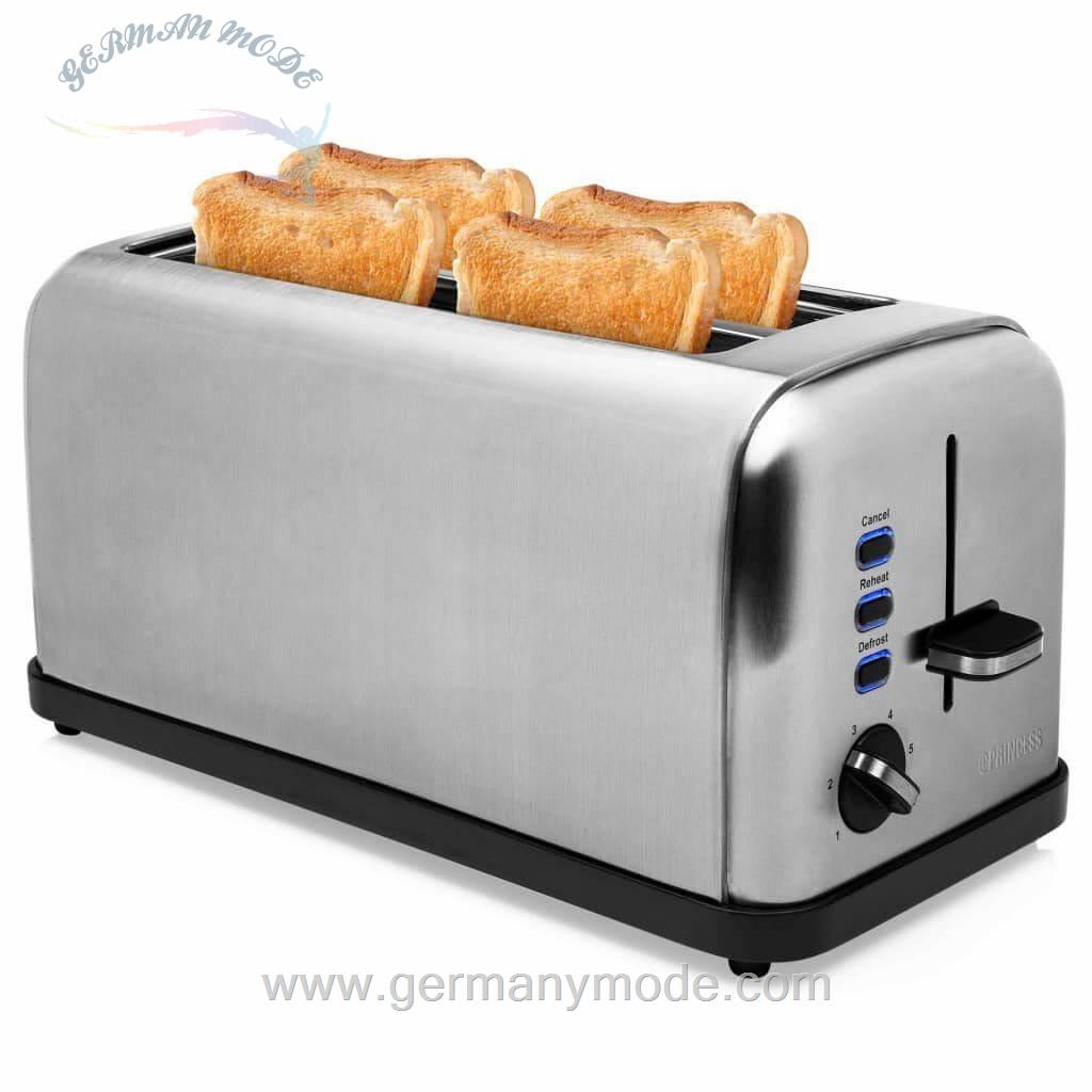 توستر پرینسس هلند PRINCESS Toaster Princess Toaster Steel Style 2 Lange Schlitze 1750 W