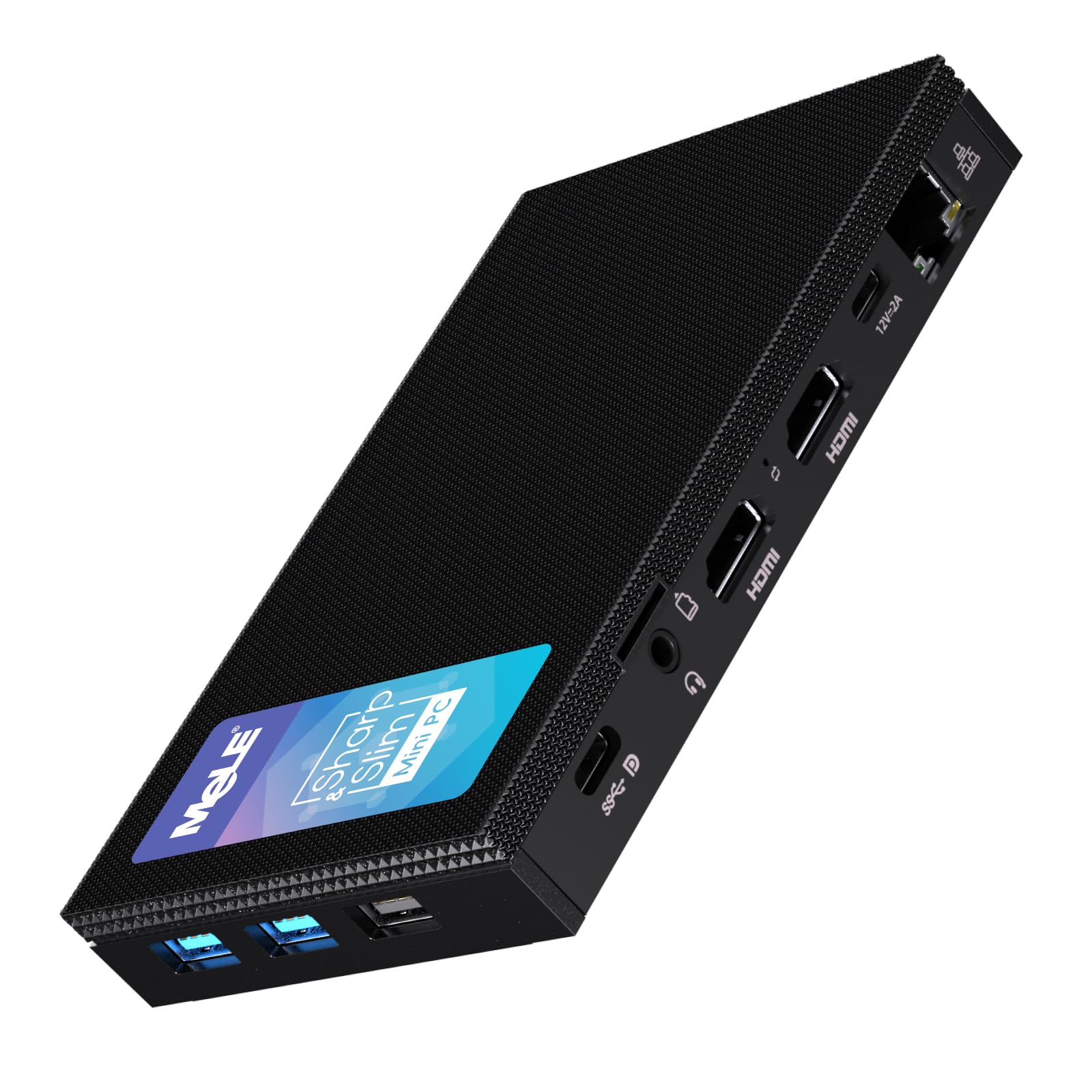 مینی کامپیوتر بدون فن MeLE Quieter4C با حافظه رم 16 گیگابایت LPDDR5 و ظرفیت 512 گیگابایت، میکرو کامپیوتر Alder Lake N100 (تا 3.4 گیگاهرتز)، کامپیوتر رومیزی کوچک، USB-C، دو عدد HDMI، کیفیت 4K@60، سه نمایشگر، Quieter4C-N100-16GB-512GB