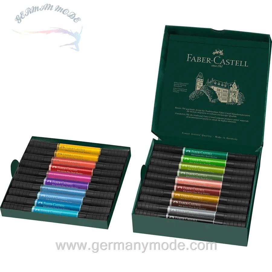ماژیک حرفه ای 20 رنگ فابرکاستل آلمان FABER CASTELL Pitt Artist Pen Dual Marker Tuschestift 20er Kartonetui