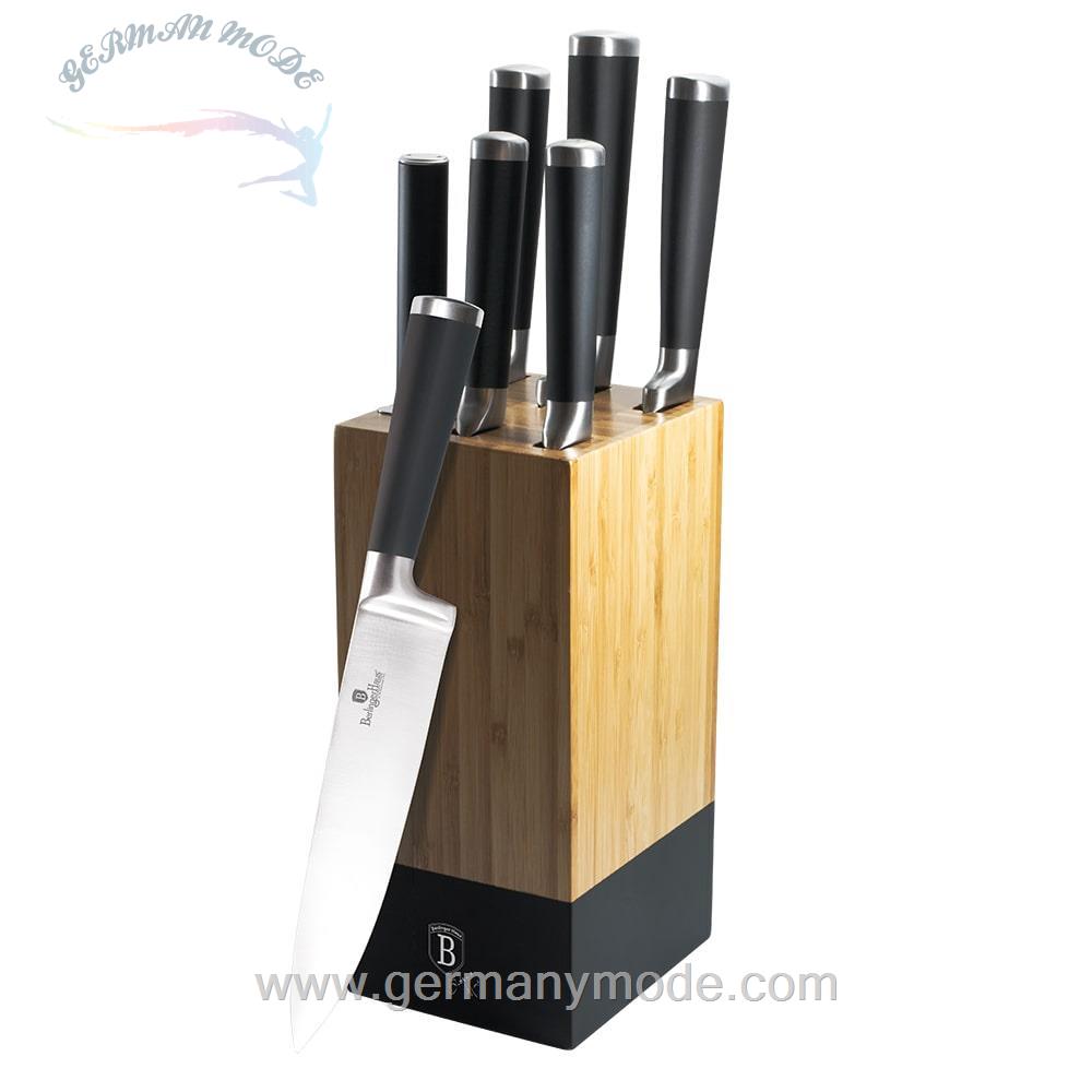 ست چاقو آشپزخانه پایه بامبو برلینگر هاوس مجارستان BERLINGER HAUS KNIFE SET / BAMBOO STAND BH/2424 BLACK