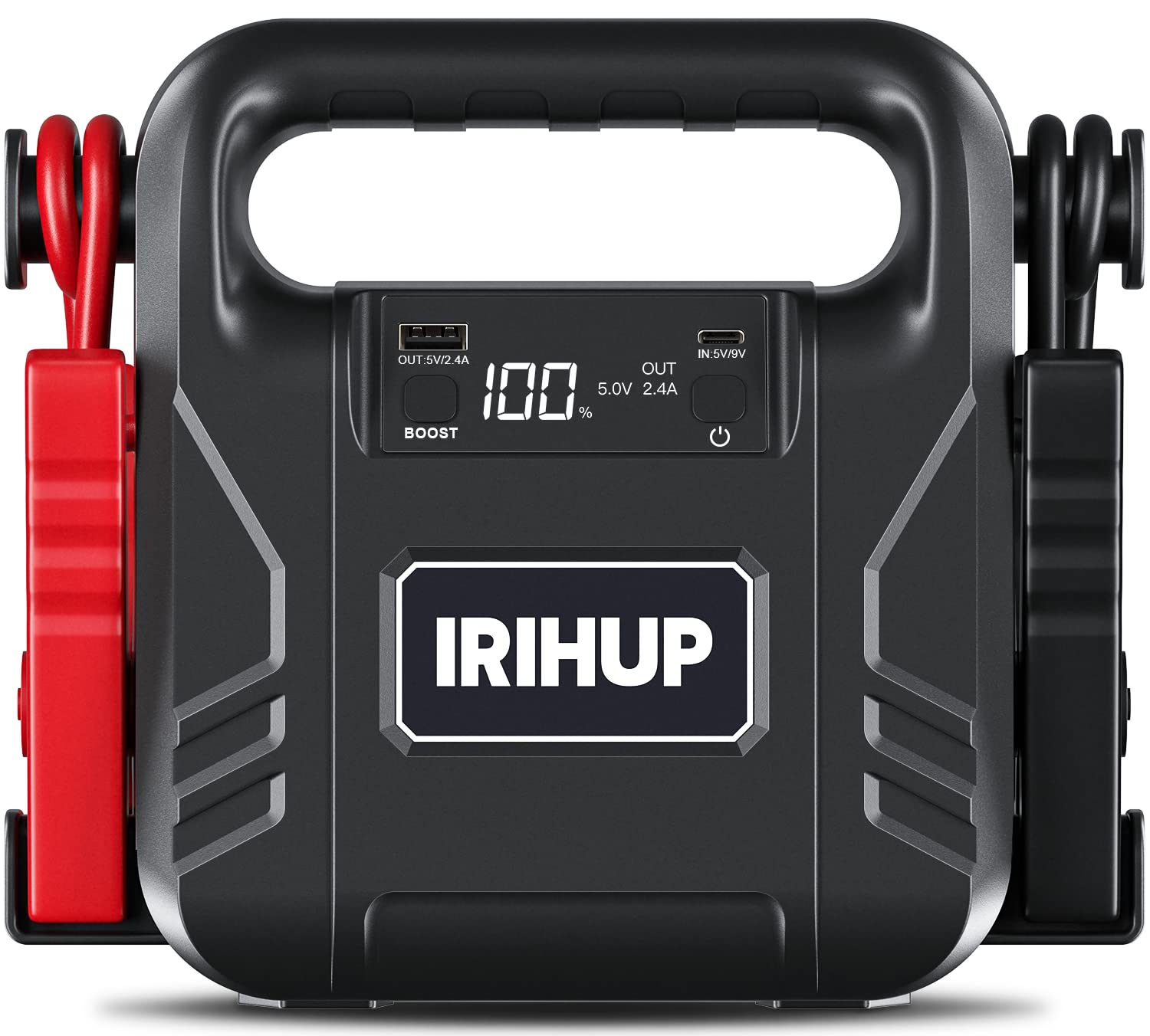 خرید از آمازون - پاوربانک IRIHUP Jump Starter، 4000A 12V (تا تمام بنزین یا 10 لیتر دیزل) پرش ماشین 99.16wh شارژر USB قابل حمل شارژر باتری ماشین بلوز کابل و کابل جامپر (HW-200) HW200-DE-02
