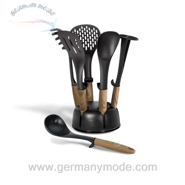 ست کفگیر ملاقه 7 پارچه برلینگر هاوس مجارستان Berlinger Haus Kitchen Utensils with Stand BH/6220 Ebony Maple Collection