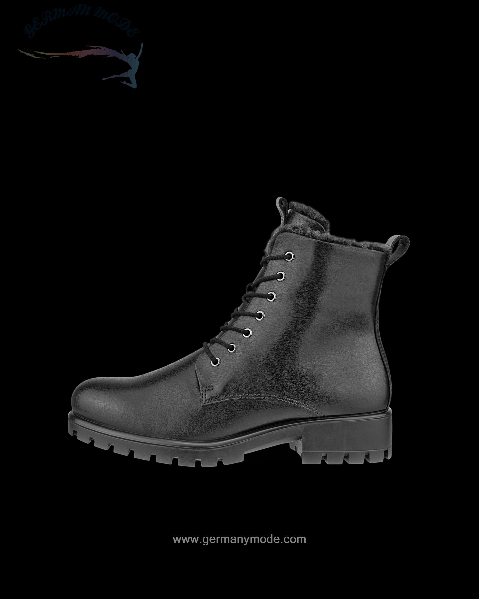 نیم بوت زنانه اکو دانمارک ECCO ECCO MODTRAY W Damen Halbhoher Schnürstiefel aus Leder Schwarz