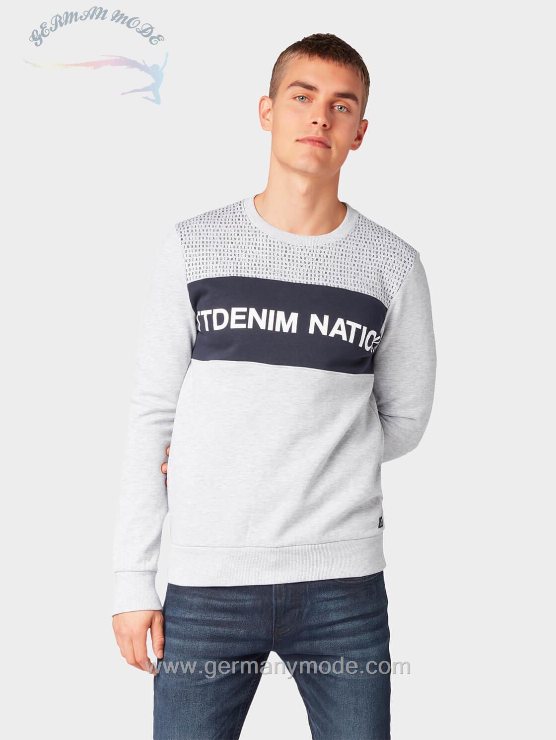 پلیور مردانه تام تیلور (آلمان) SWEATSHIRT MIT STREIFEN-DETAILS