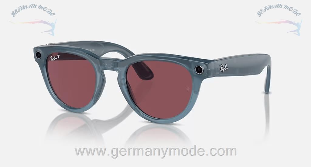عینک زنانه هوشمند متا ریبن ایتالیا RAY-BAN | META HEADLINER RAHMEN Glänzend Jeansblau GLÄSER Staubrot