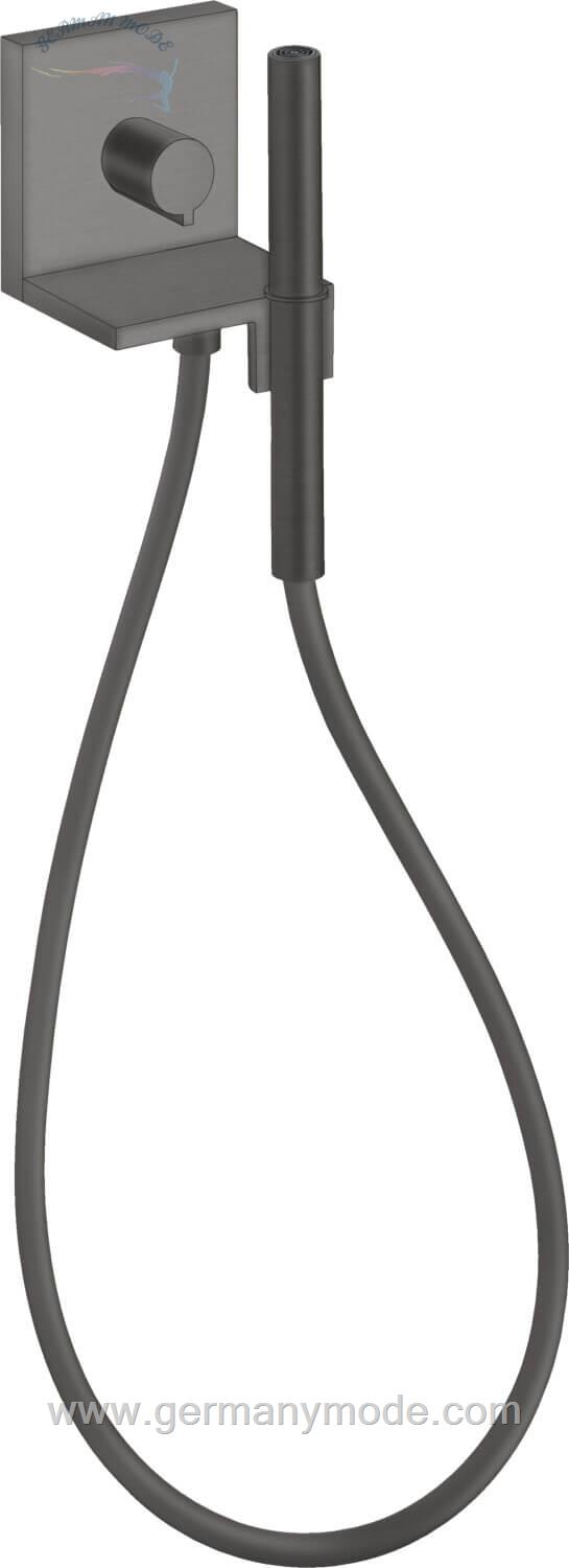 ست شیرآلات دوش تلفنی حمام هانس گروهه آلمان hansgrohe Axor ShowerSolutions Handbrausemodul 120 120 eckig 10651 brushed black chrome 10651340