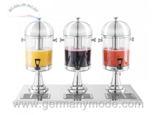 کلمن 3 عددی شیشه ای شیردار پایه فلزی رویال کترینگ آلمان Royal Catering Saftspender - 3 x 7 Liter RCSD-3