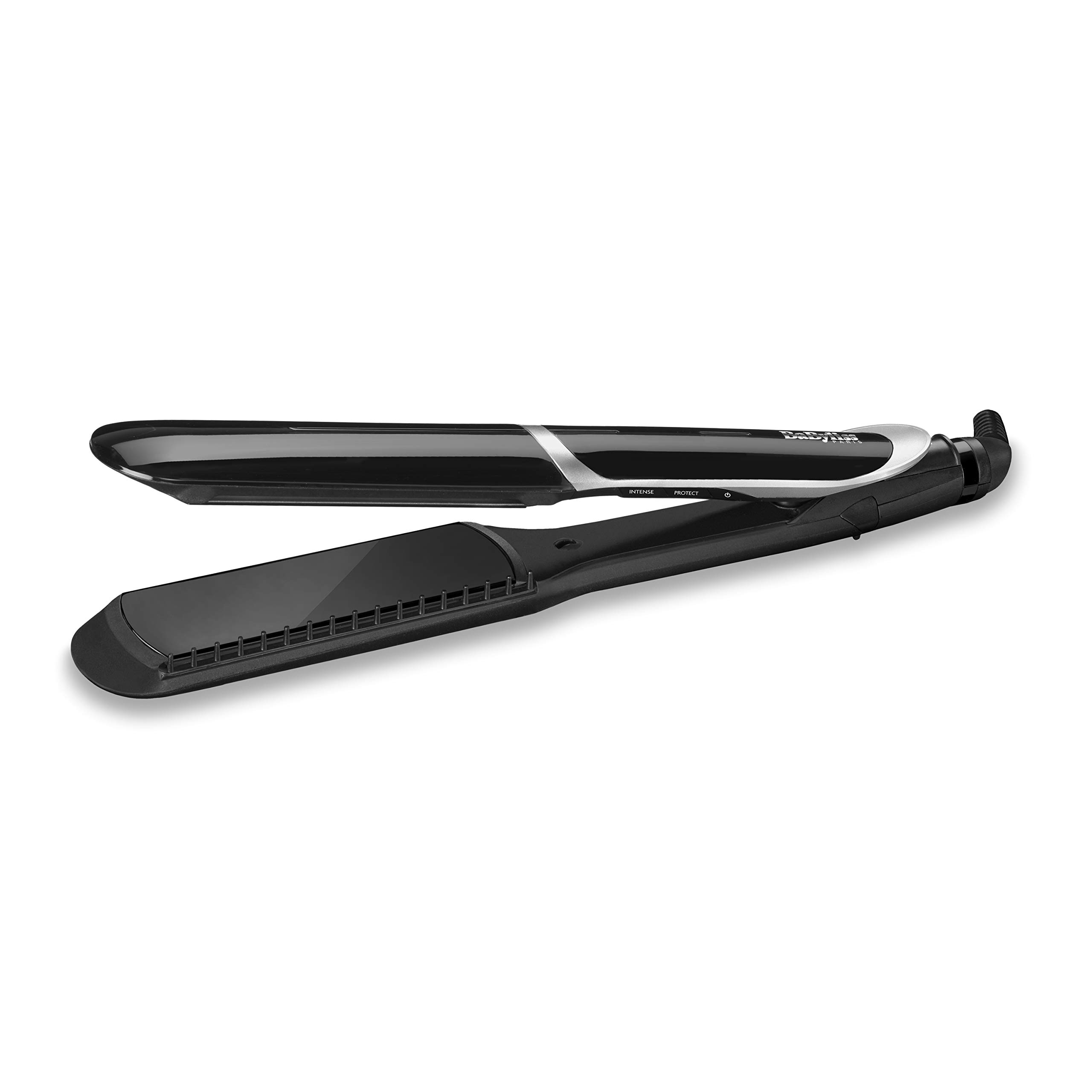 اتو مو بابیلیس فرانسه اتو صاف کننده عریض BaByliss Sleek Control با فناوری یونی و صفحات بسیار بلند و عریض با پوشش سرامیکی تورمالین و اتصال شانه ST397E Single