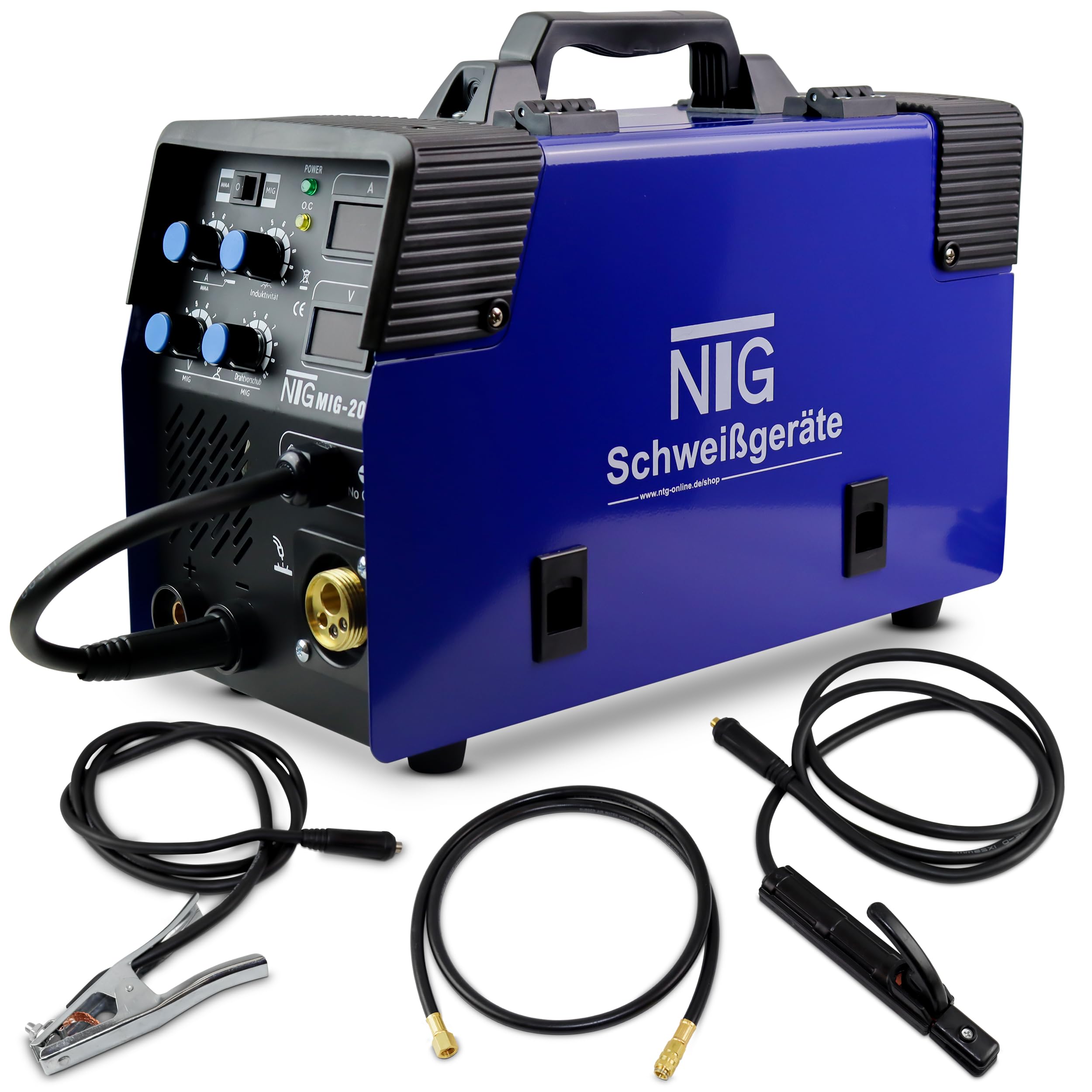خرید از آمازون - Inverter Schweißgerät | Multifunktiongerät | Schweissgerät MIG-200 | MIG | MAG | Schutzgas | Fülldraht (NoGas) | Elektroden | E-Hand| MMA