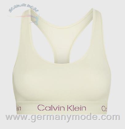 نیم تنه زنانه کلوین کلین آمریکا Calvin Klein Bralette Modern Cotton Bone White/Sunset Purple Logo 000QF7454EYAE