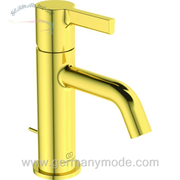 شیر مخلوط روشویی پایه کوتاه ایدیل استاندارد Ideal Standard Joy mit Ablaufgarnitur BC775 brushed gold BC775A2