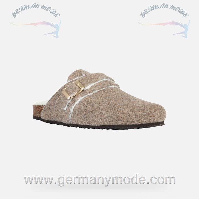 دمپایی زنانه جی اوکس ایتالیا GEOX PANTOFFELN Brionia Dame Dunkeltaupe