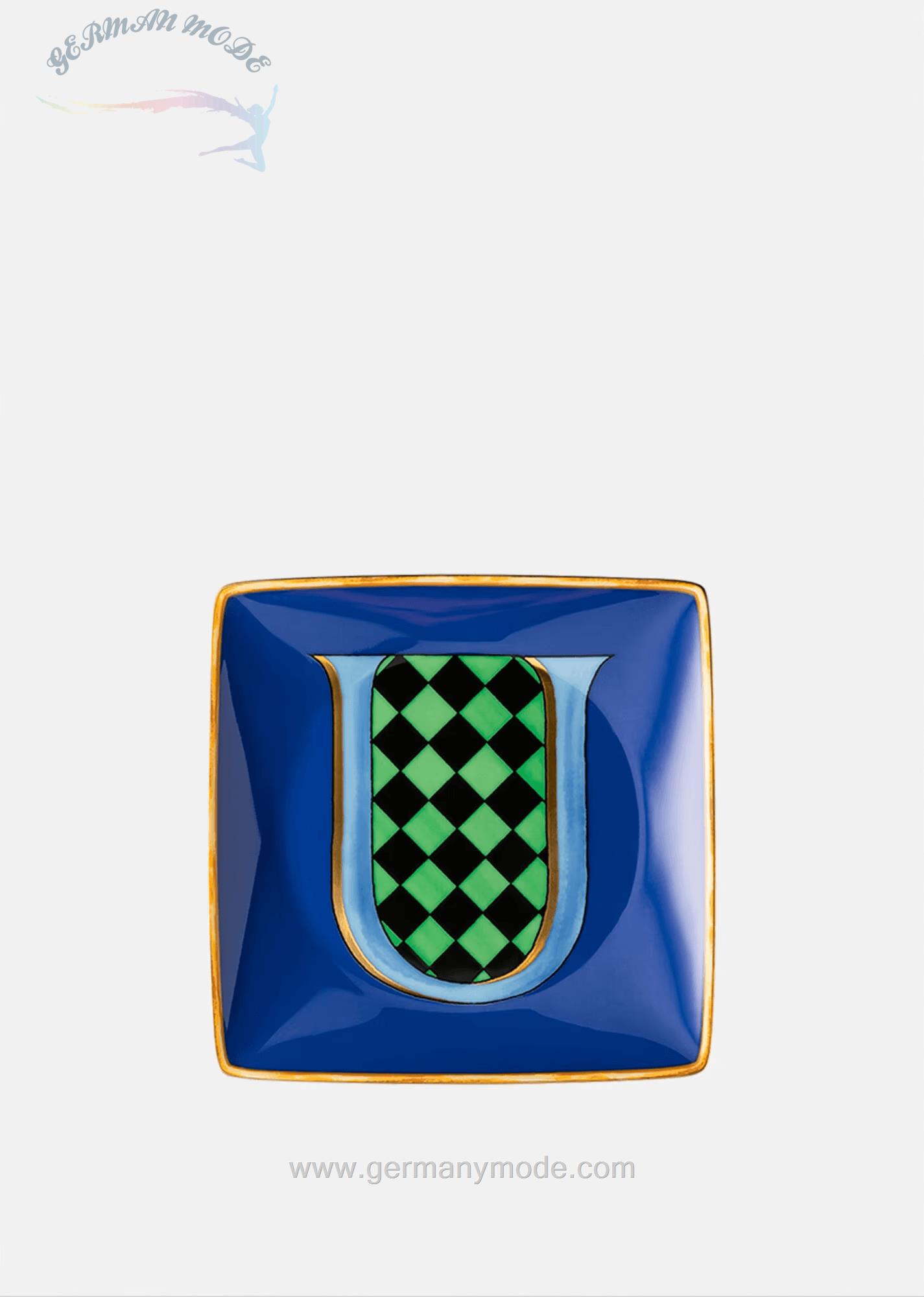بشقاب دکوری ورساچه ایتالیا VERSACE ALPHABET UNTERTELLER U 12 CM