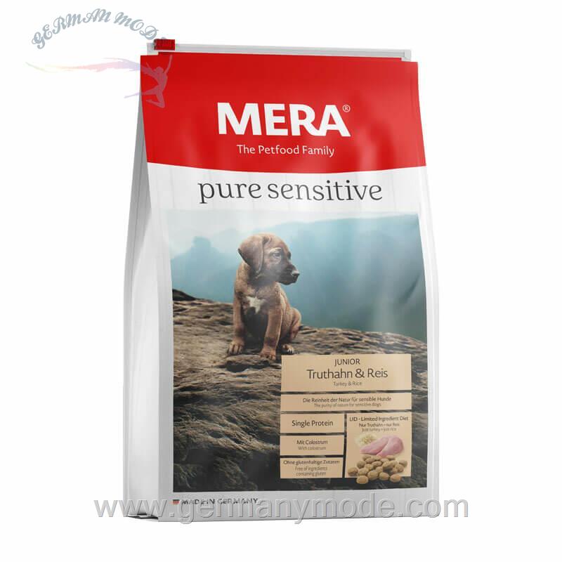 غذا خشک سگ میرا آلمان Mera Pure Sensitive Junior Truthahn - Reis