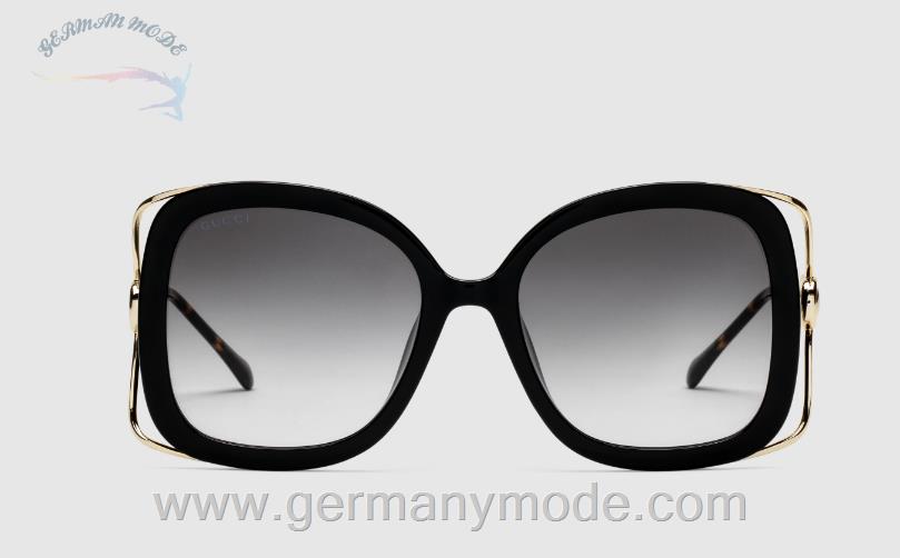 عینک آفتابی زنانه گوچی ایتالیا GUCCI Rechteckige Sonnenbrille mit Horsebit ‎680871 J1691 1012