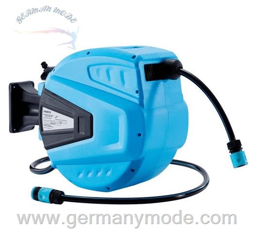 قرقره شیلنگ جمع کن دیواری و شیلنگ 20 متری آربوس Arebos Automatischer Gartenschlauchaufroller 20m blau