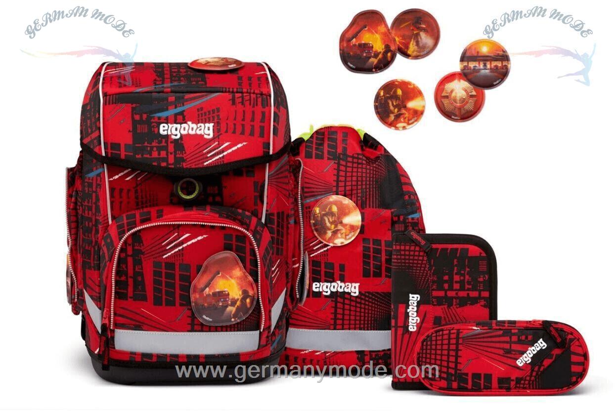 ست 5 تایی کوله پشتی مدرسه 19 لیتر کوله ورزشی جامدادی پسرانه ارگوبگ ergobag Cubo Set (2023) AlarmBäreitschaft