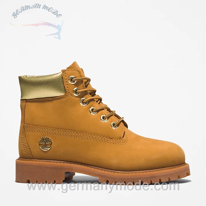 بوت ضد آب بچگانه تیمبرلند آمریکا TIMBERLAND PREMIUM 6 INCH BOOT FÜR JUGENDLICHE IN GELB GOLD
