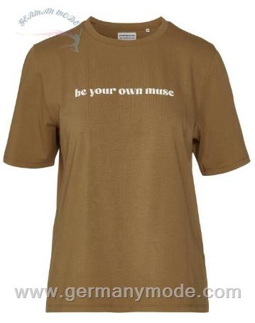 بلوز راحتی آستین کوتاه زنانه اسنزا هلند ESSENZA Covers Co Fiona Uni Gold T-Shirt