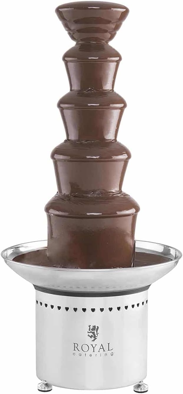 آبشار شکلات رویال کترینگ Royal Catering RCCF-65W4 فواره شکلات فوندو از جنس استیل ضد زنگ 6 کیلوگرم، 5 طبقه، 250 وات