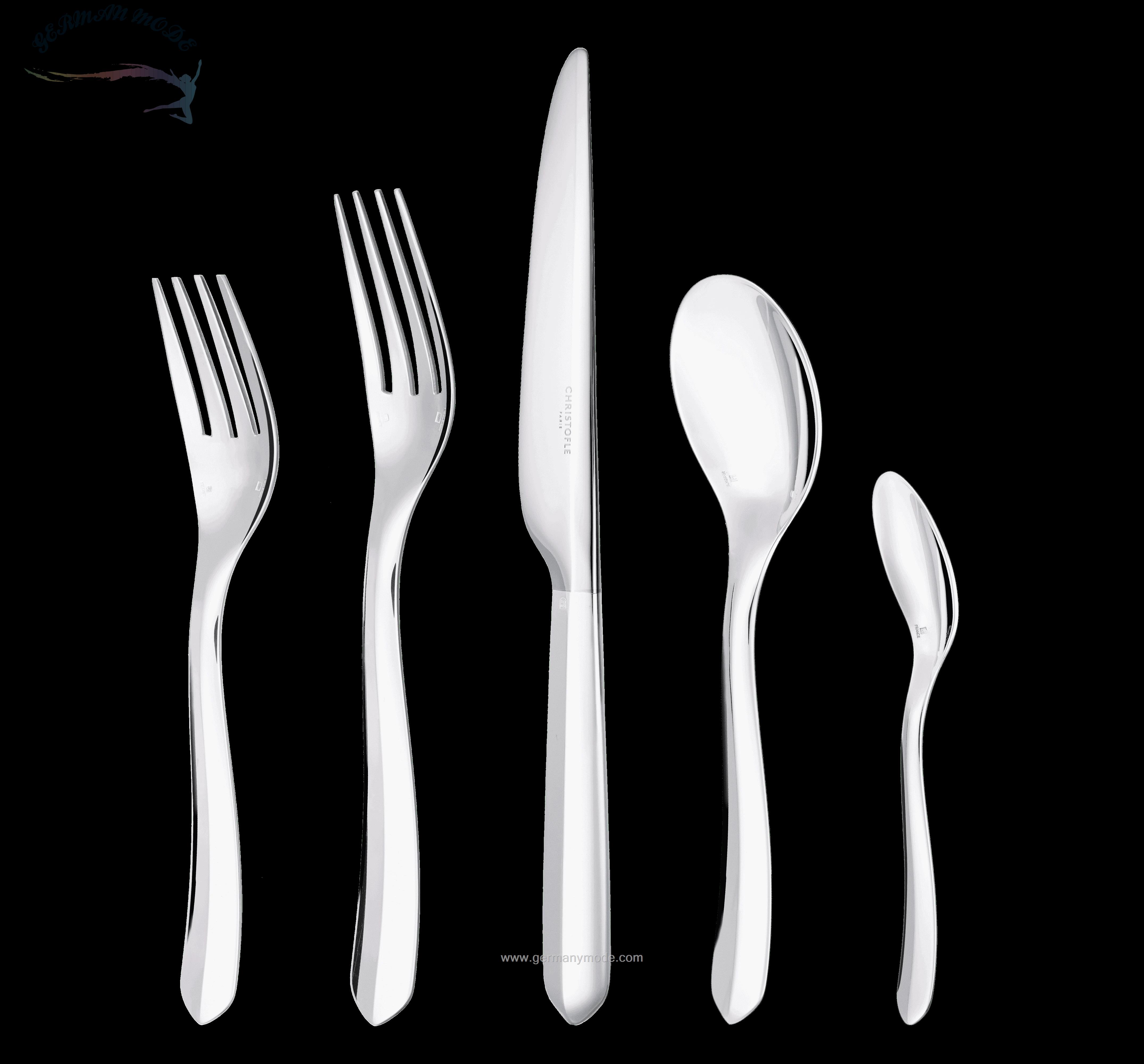 سرویس قاشق چنگال 5 پارچه کریستوفل فرانسه CHRISTOFLE 5-piece Silver-Plated Individual Place Settings