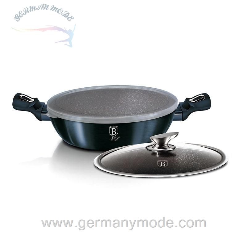 قابلمه کم عمق 28 سانت درب دار برلینگر هاوس مجارستان BerlingerHaus SHALLOW POT 28 CM BERLINGER HAUS BH/6794 AQUAMARINE COLLECTION
