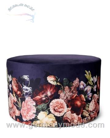 پاف گرد اسنزا هلند ESSENZA Anneclaire Indigo blue Pouf