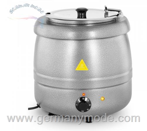 سوپ گرم کن برقی رویال کترینگ آلمان Royal Catering Suppentopf elektrisch - 10 L - Stahl - silbern beschichtet RCST-9405