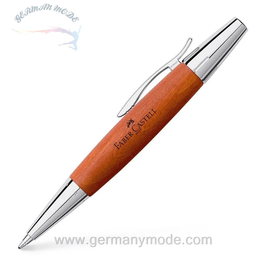خودکار مشکی فابرکاستل آلمان FABER CASTELL e motion Holz Drehkugelschreiber B rotbraun