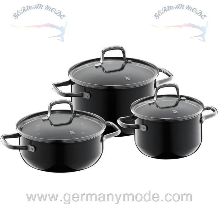 سرویس قابلمه درب شیشه ای 3 پارچه وی ام اف آلمان WMF FUSIONTEC ESSENTIAL TOPF-SET, 3-TEILIG, BLACK