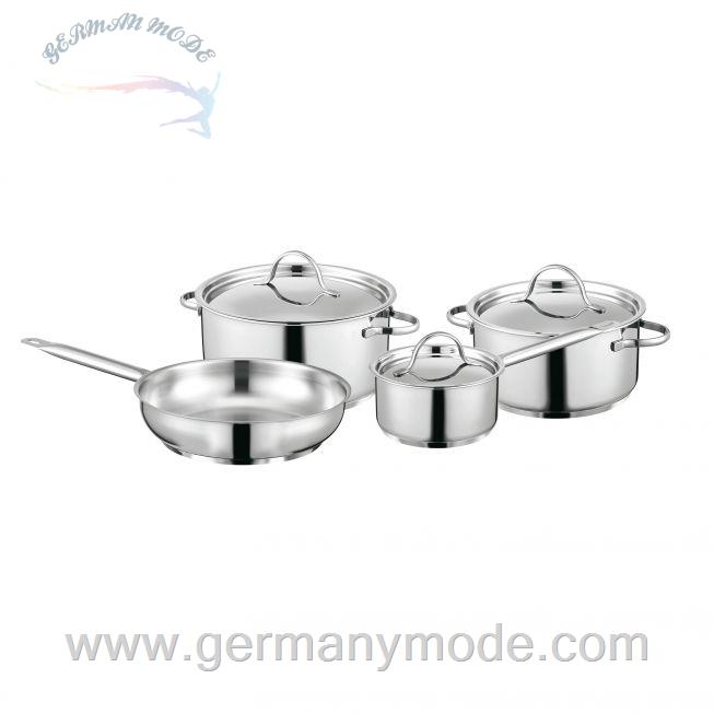 سرویس قابلمه ماهیتابه 7 پارچه برگهف بلژیک Berghoff 7-teiliges Kochtopfset mit Edelstahldeckel Comfort - Essentials