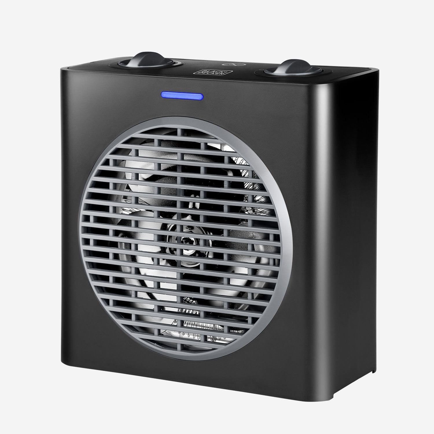 بخاری فن دار بلک اند دکر آمریکا BLACK+DECKER BXSH2003E | بخاری جمع و جور با 2000 وات | سطوح توان قابل تنظیم | 3 حالت کار | ترموستات الکترونیکی قابل تنظیم | سیستم ایمنی ضد نوک | مشکی و خاکستری مات