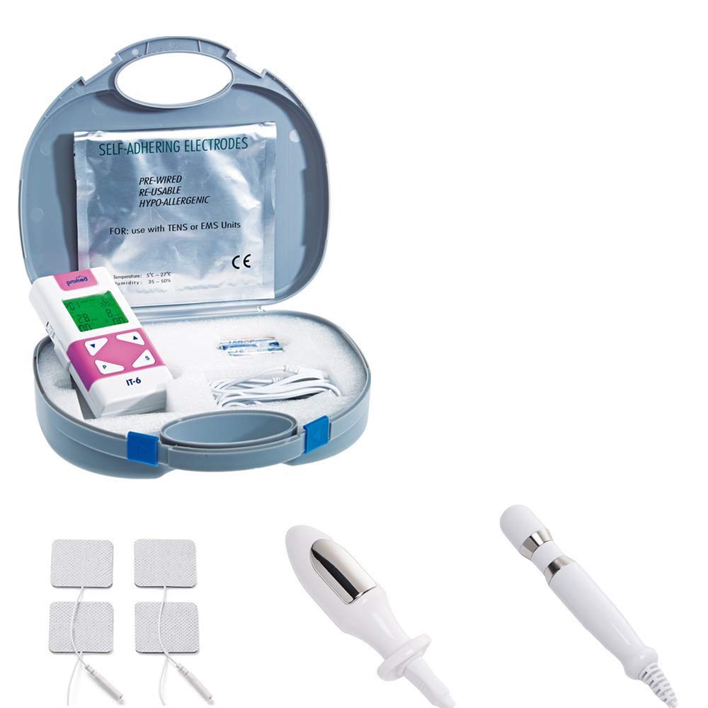 خرید از آمازون - Promed IT-6، دستگاه TENS با پروب واژینال و پروب مقعد، 4 الکترود، مربی کف لگن، تمرین کف لگن، دستگاه جریان تحریک، تمرین عضلات واژن/اسفنکتر/کف لگن با پروب واژن و پروب مقعد + بسته بندی استاندارد 4 الکترود