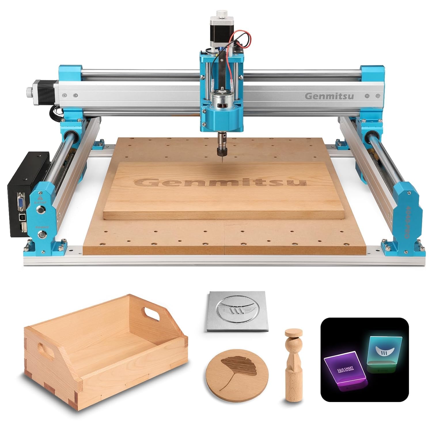 خرید از آمازون - دستگاه فرز CNC Genmitsu 4040-PRO برای کار فرز نایلون ام دی اف اکریلیک چوب، دستگاه حکاکی با کنترل GRBL، دستگاه CNC 3 محور، منطقه کار 400 x 400 x 78 mm 4040 PRO