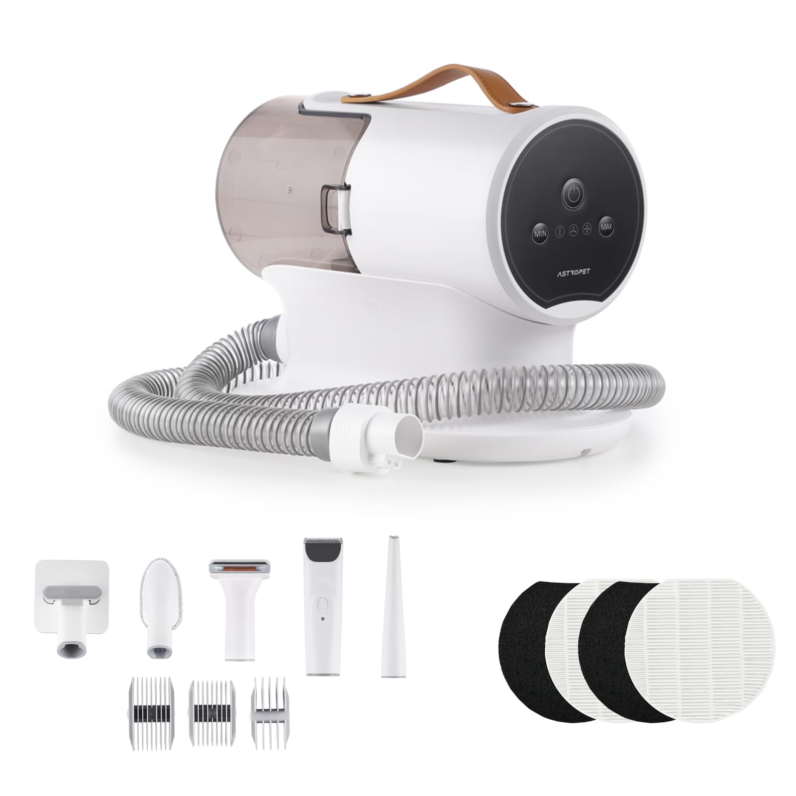 جارو برقی سگ AstroPet با جاروبرقی، موبر سگ آرام با 5 ابزار نظافت، ظرف گرد و غبار 2 لیتری (ACGV-001+AAVF-001)