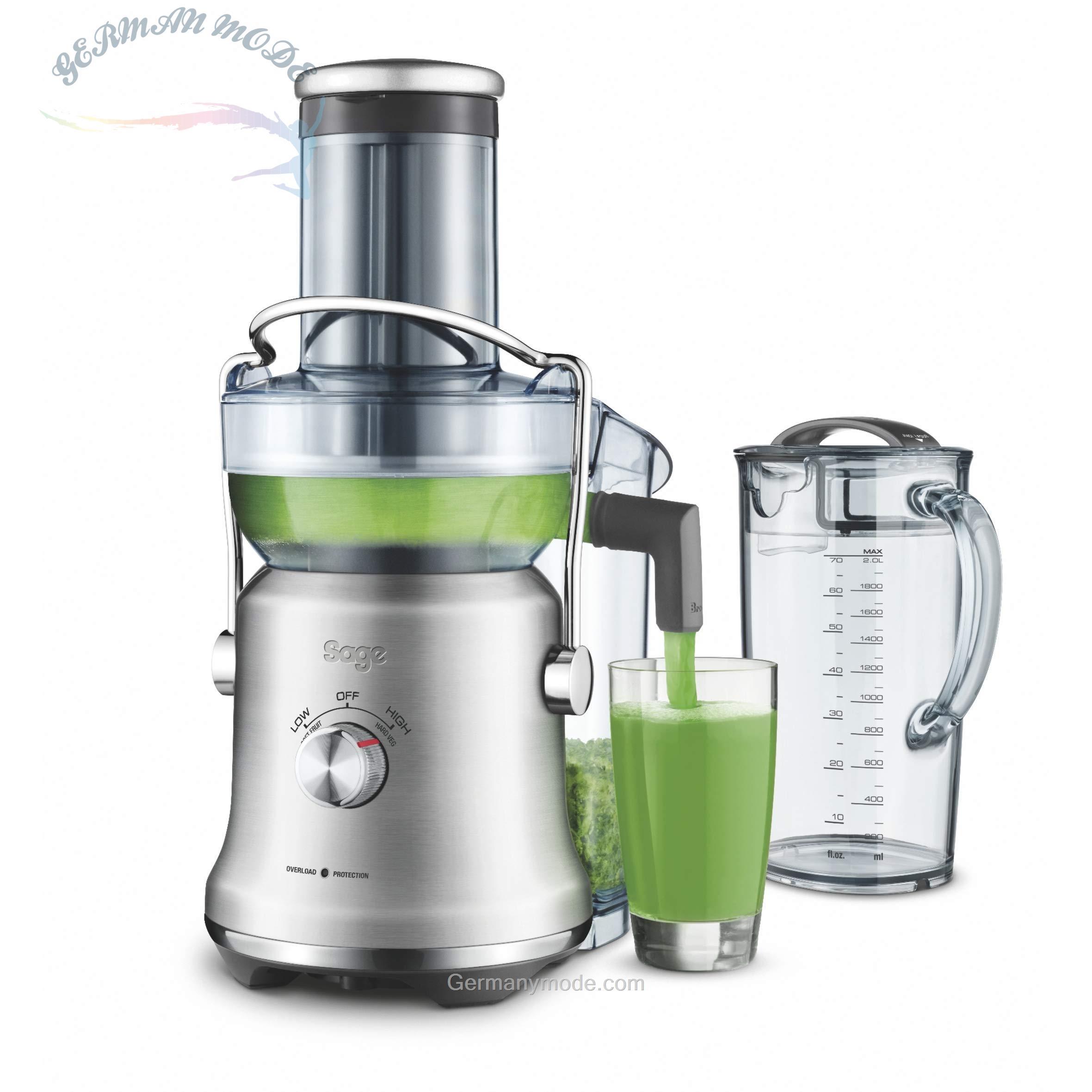 آبمیوه گیری سیج انگلستان Sage SJE530BSS4EE1 - آبمیوه گیری سبزیجات و میوه - پارچ 2 لیتری، 2 تنظیم سرعت، لوله تغذیه 88 میلی متری - پرس میوه