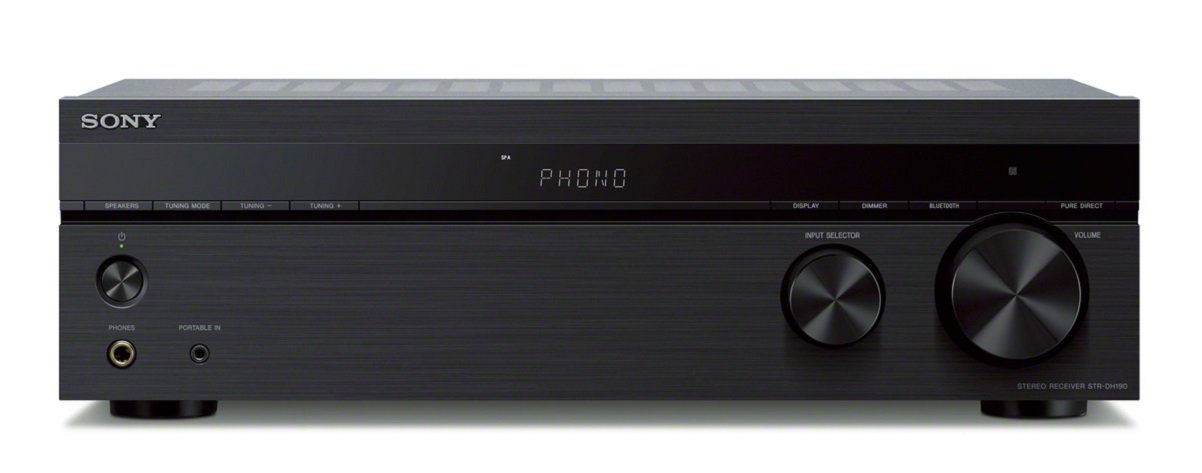 خرید از آمازون - Sony STR-DH190 Verstärker (2-Kanal, Verbindung mit Smartphone und Bluetooth, Phono Input für Plattenspieler) schwarz