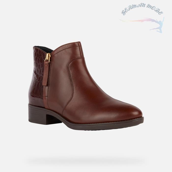 نیم بوت زنانه جی اوکس ایتالیا GEOX NIEDRIGE STIEFELETTEN Felicity Dame Braun