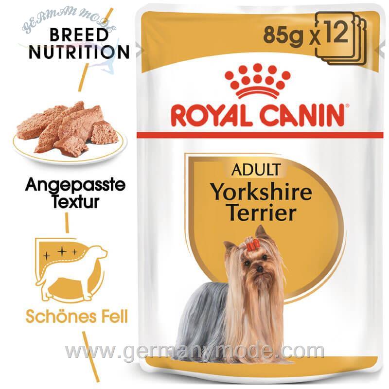 غذا مرطوب سگ موس بزرگسال رویال کنین آلمان Royal Canin Yorkshire Terrier Adult Mousse 12x85g