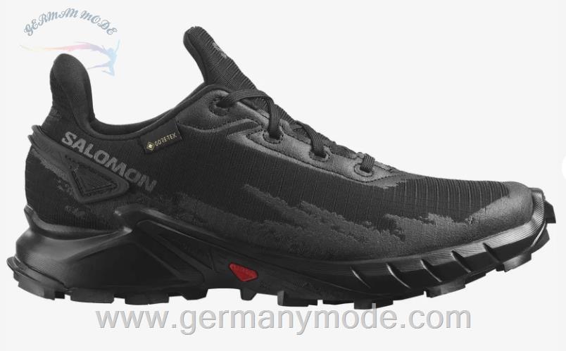 کتانی تریل رانینگ دو کوهستان ضد آب زنانه سالامون فرانسه SALOMON ALPHACROSS 4 GORE TEX Laufschuhe Damen Black Black Black
