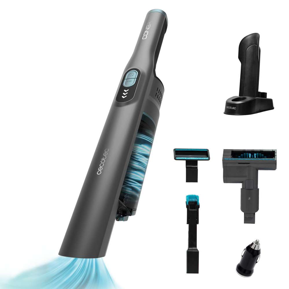 جارو شارژی دستی سکوتک اسپانیا  Cecotec Conga Rockstar Micro+ Clean Car برای ماشین و روکش صندلی، دیجیتال، 40 دقیقه عمر باتری، با شارژر ماشین