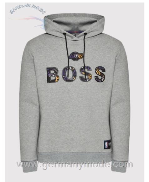 هودی کلاه دار مردانه هوگو باس آلمان Hugo Boss BOSS x NBA Hoodie (50461971) (50461971-035) grey