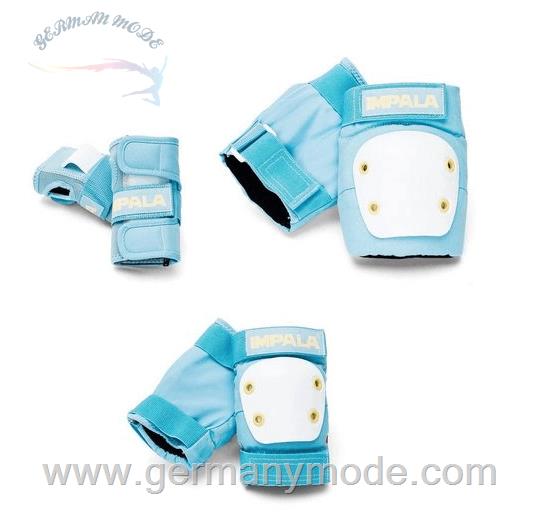 ست محافظ زانو و آرنج اسکیت Impala Protektoren-Set Kids Protective Pack - skyblue/yellow Set mit Ellenbogenschutz