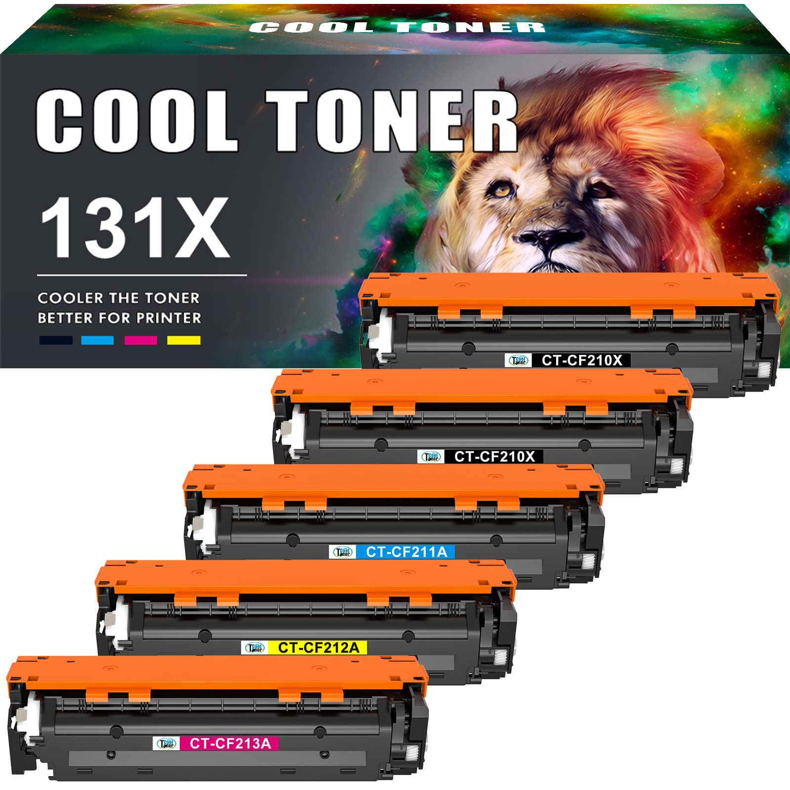 خرید از آمازون - کارتریج تونر سازگار با تونر خنک به عنوان جایگزین برای HP 131A 131X CF210X CF210A CF211A CF212A CF213A Laserjet Pro 200 Color MFP M276nw M276n M251n M251nw 128yanAck فیروزه ای//زرد/ سرخابی*