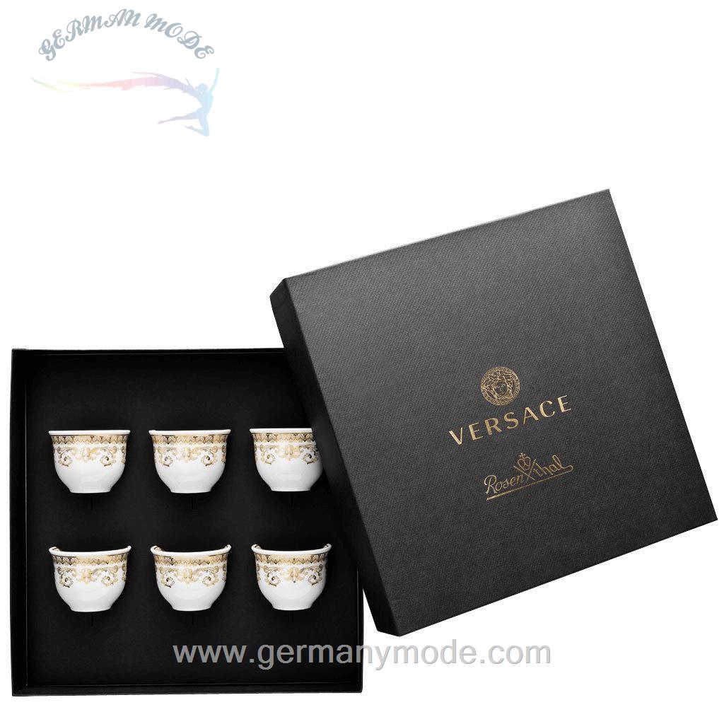 سرویس لیوان 6 نفره روزنتال آلمان Rosenthal meets Versace Becher Medusa Gala Set 6 Becher klein ohne Henkel Porzellan